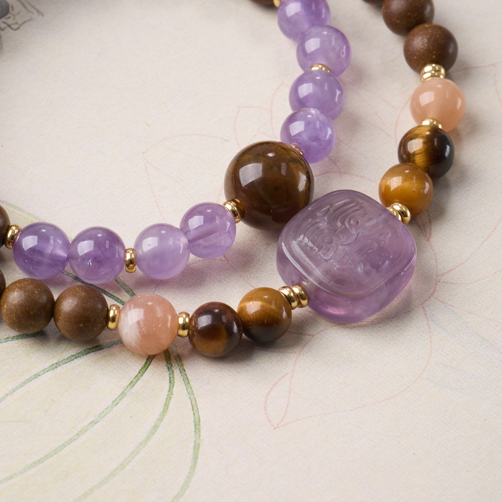xitang serenity amethyst scented bead bracelet | thermal activated herbal aroma jewelry xitang serenity amethyst scented bead bracelet | thermal activated herbal aroma jewelry