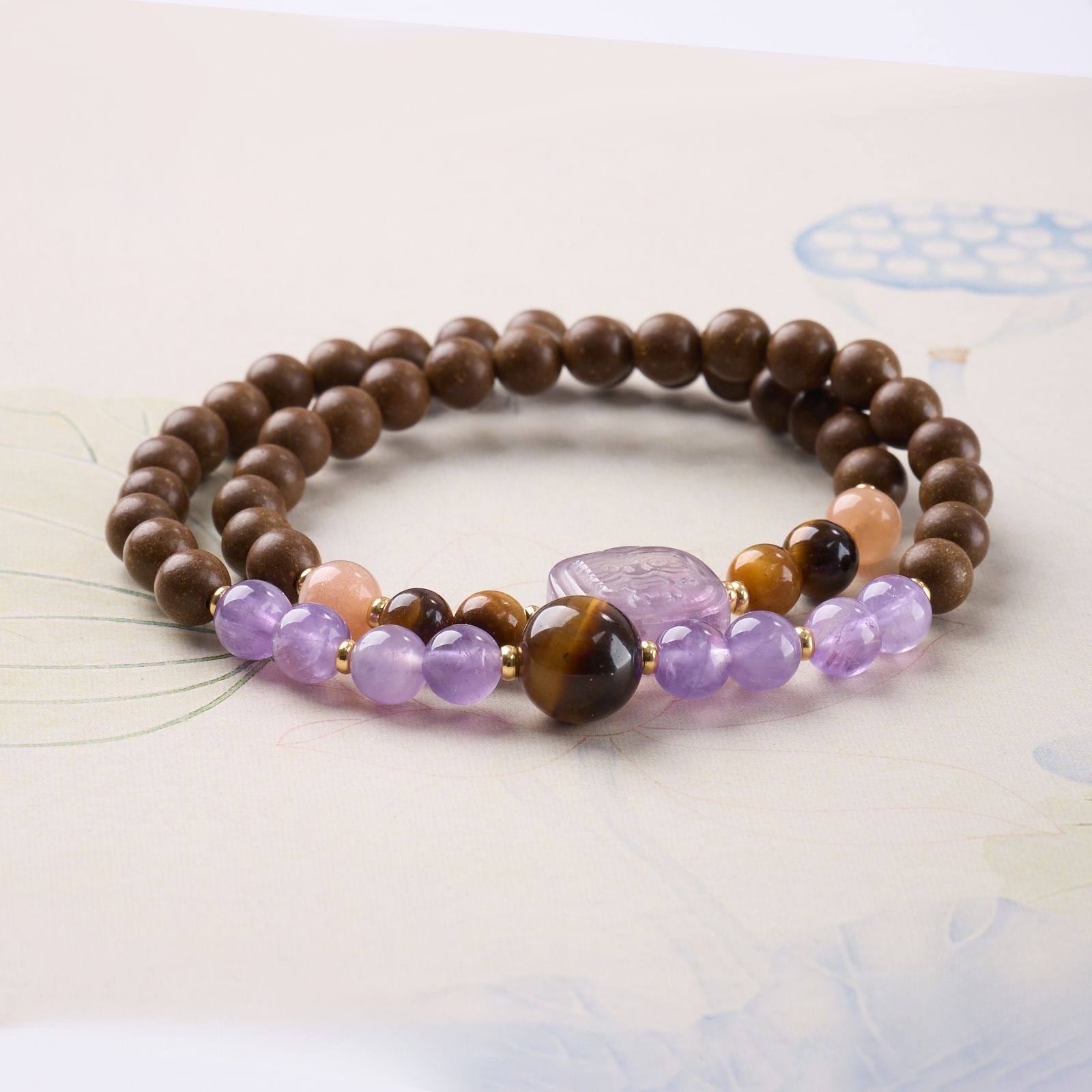 xitang serenity amethyst scented bead bracelet | thermal activated herbal aroma jewelry xitang serenity amethyst scented bead bracelet | thermal activated herbal aroma jewelry