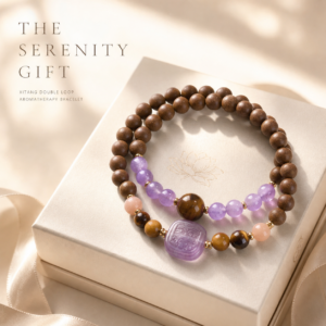 xitang serenity amethyst scented bead bracelet | thermal activated herbal aroma jewelry